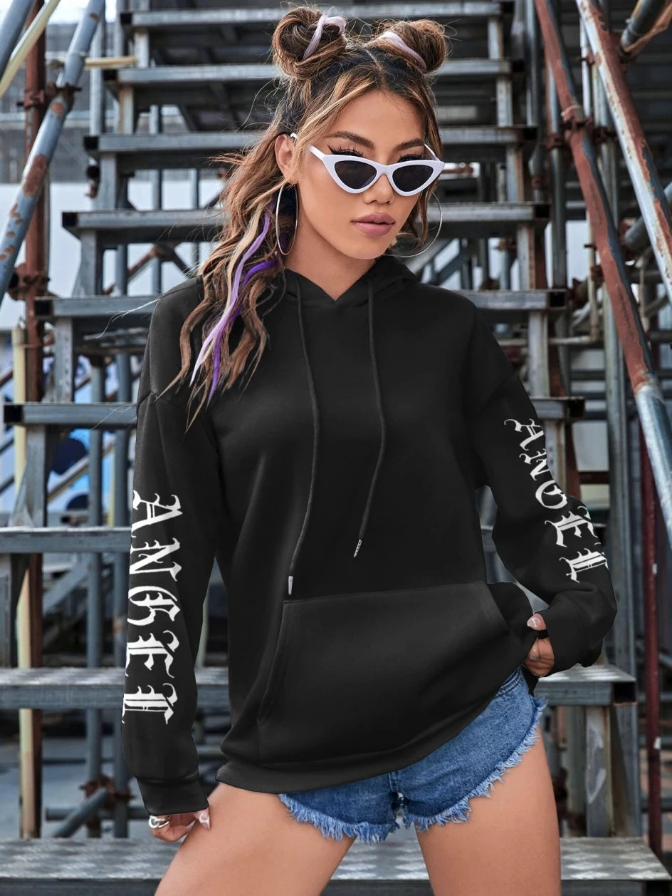 Beautiful Angel Wings Printed Hoodies Women Warm