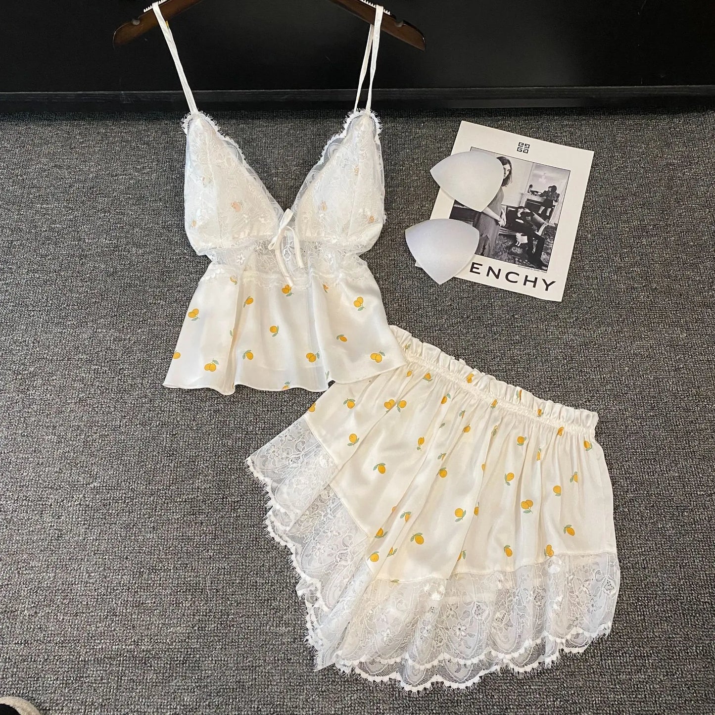 Summer Women Pajamas Lingerie Two Piece Lace