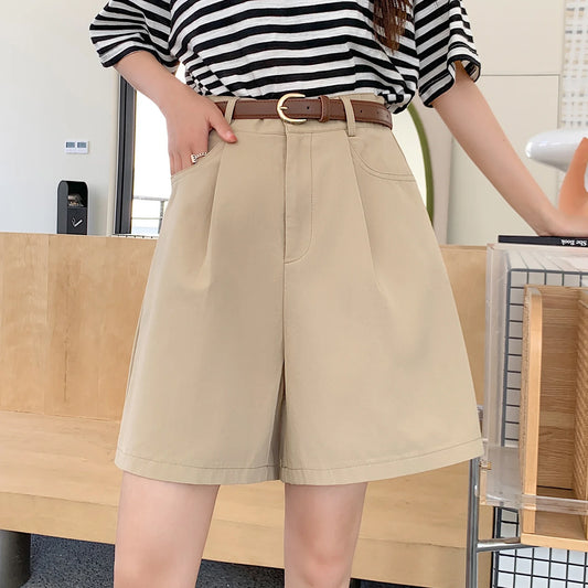 High Waist Summer Cotton Linen Women's Workwear