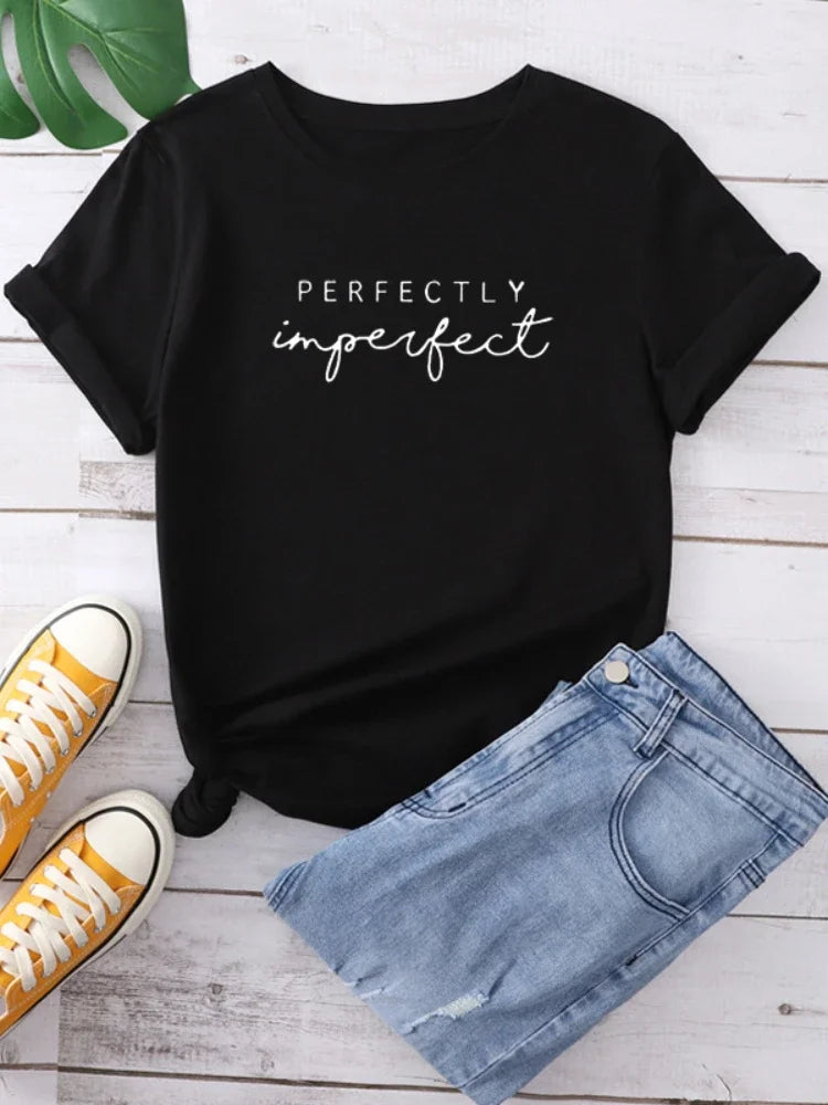 Perfectly Imperfect Letter Print Women's T-shirt