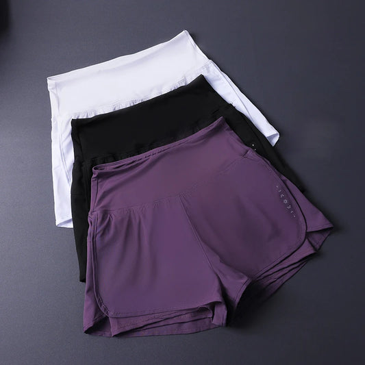 Women's 2 in 1 Shorts with Pockets - Lightweight Breathable