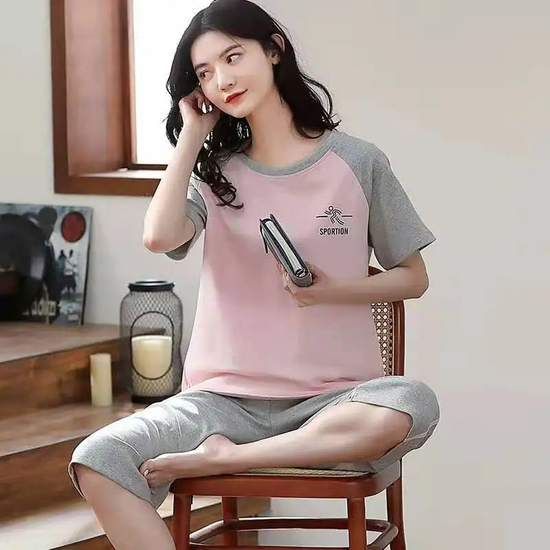 Summer Ladies Pajamas Loungewear Set Women's Summer
