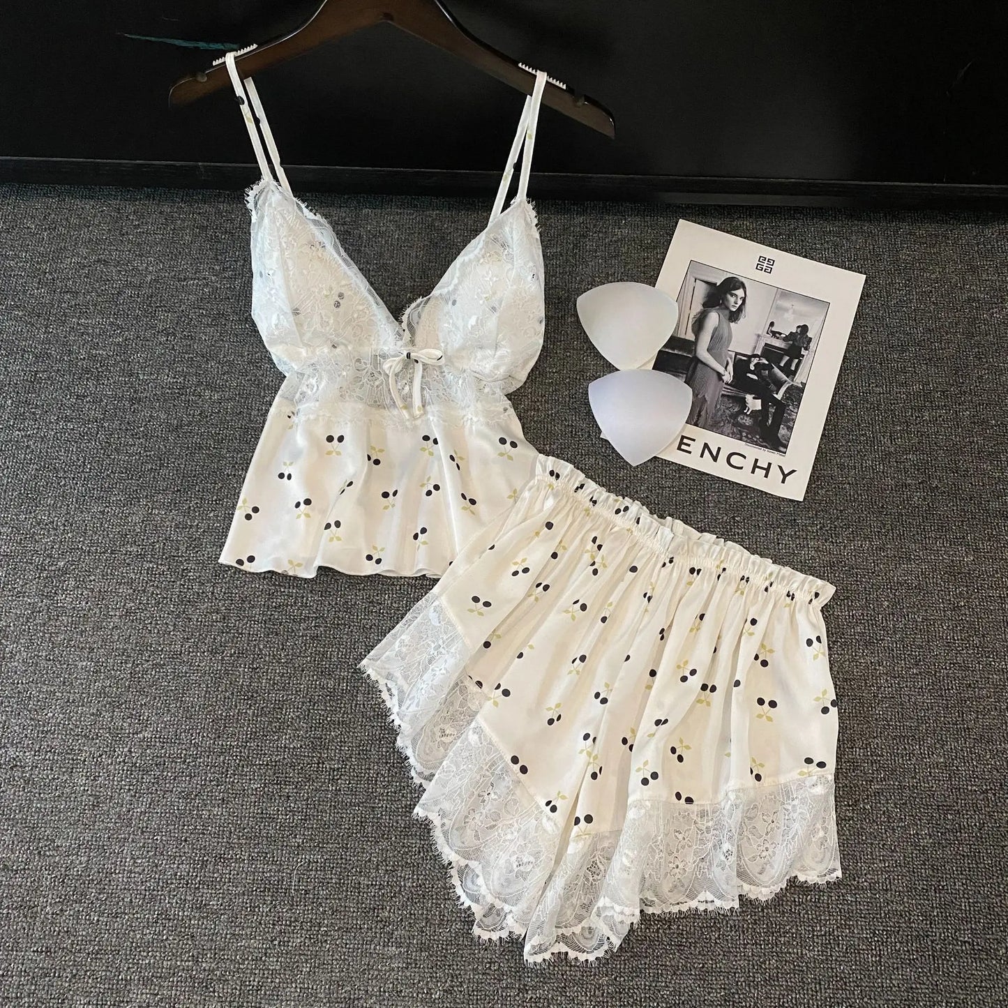 Summer Women Pajamas Lingerie Two Piece Lace