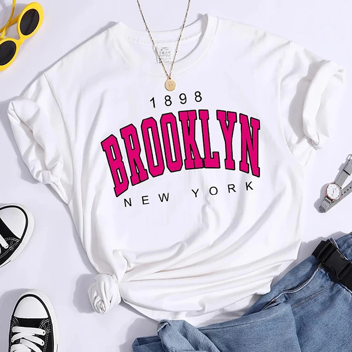 2025 New Summer Women T Shirt 1898 Brooklyn New