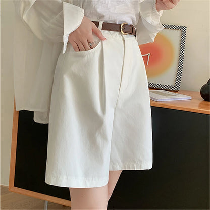 High Waist Summer Cotton Linen Women's Workwear