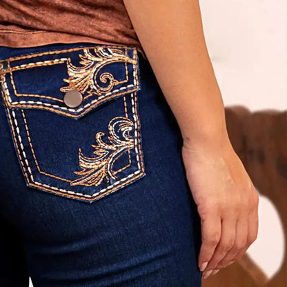 Stylish Cowgirl Boo-Cut Denim Jean Exquisite