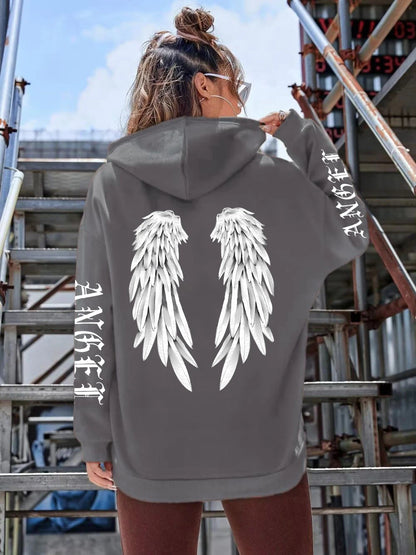 Beautiful Angel Wings Printed Hoodies Women Warm