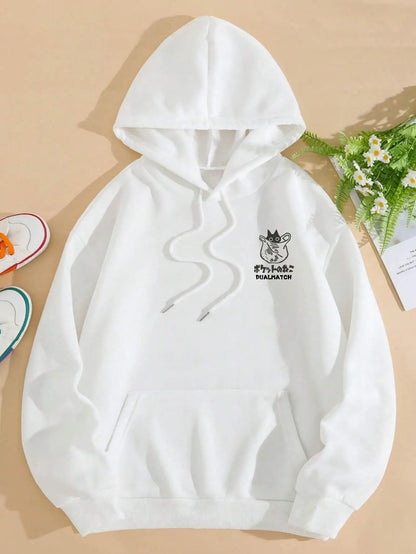 Cute Cat Cartoon Printed Sweatshirt Women Harajuku