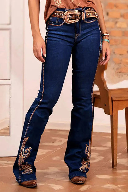 Stylish Cowgirl Boo-Cut Denim Jean Exquisite