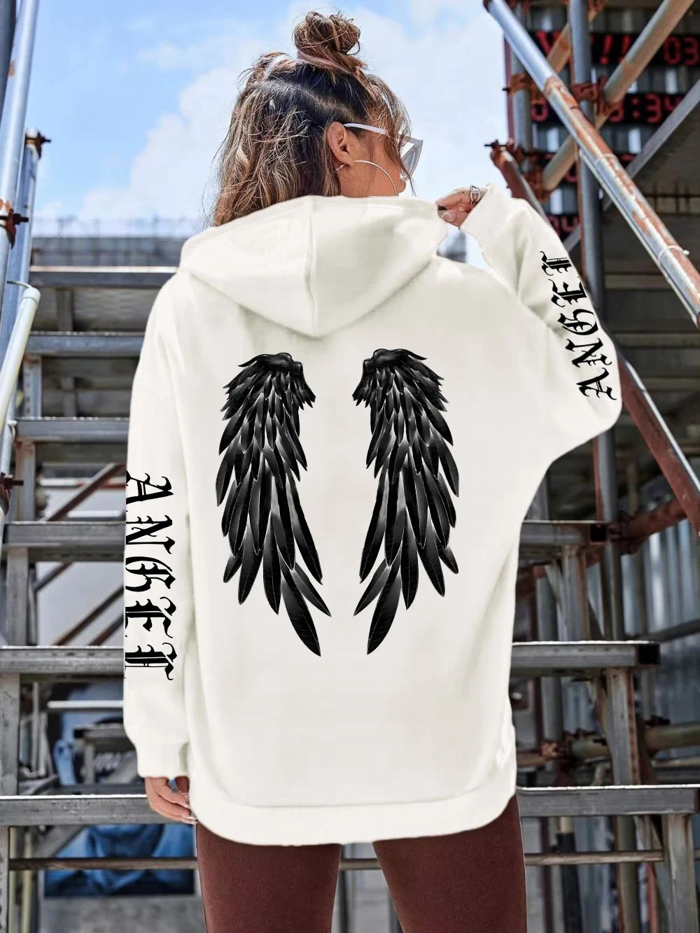 Beautiful Angel Wings Printed Hoodies Women Warm
