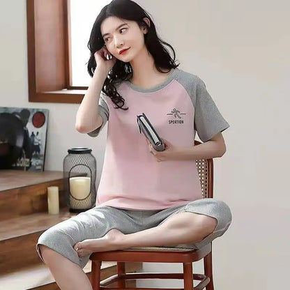 Summer Ladies Pajamas Loungewear Set Women's Summer