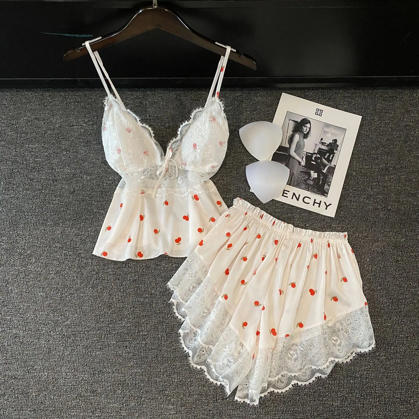 Summer Women Pajamas Lingerie Two Piece Lace