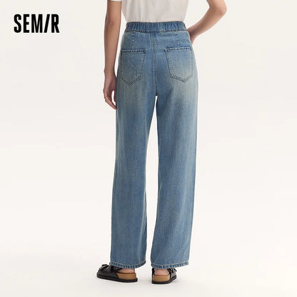 Semir Jeans Women Elastic Waist Long Trousers 2025