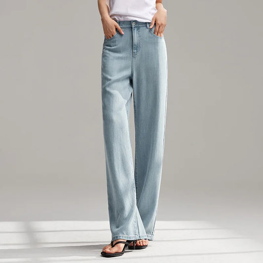 Semir Jeans Women Elastic Waist Long Trousers 2025