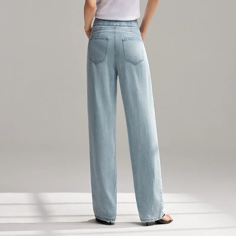 Semir Jeans Women Elastic Waist Long Trousers 2025