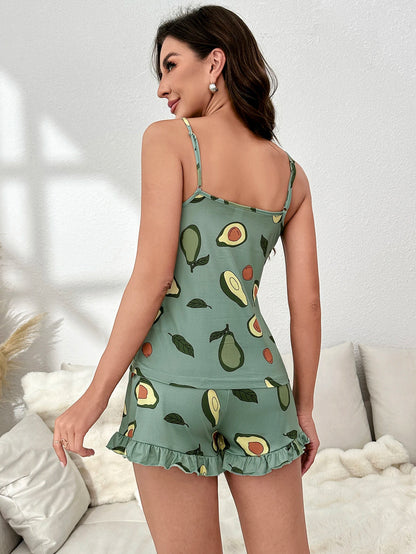 women's pajamas two-piece set of Sleeveless tops