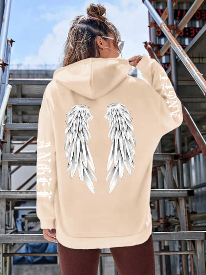 Beautiful Angel Wings Printed Hoodies Women Warm