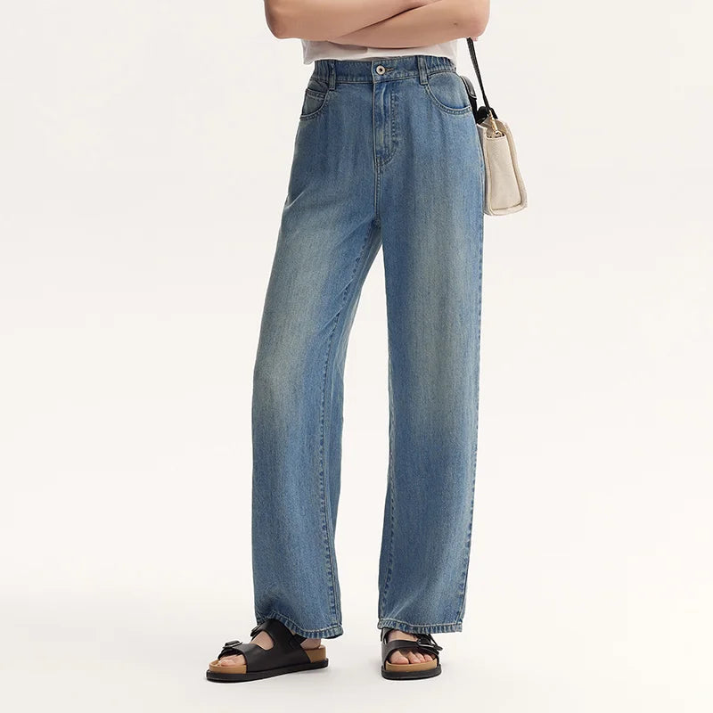 Semir Jeans Women Elastic Waist Long Trousers 2025