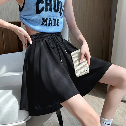 Summer Shorts Skirts Women Elastic High Waist