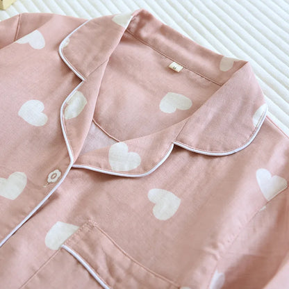 New Spring and Autumn Pajama Set Women's 100% Cotton