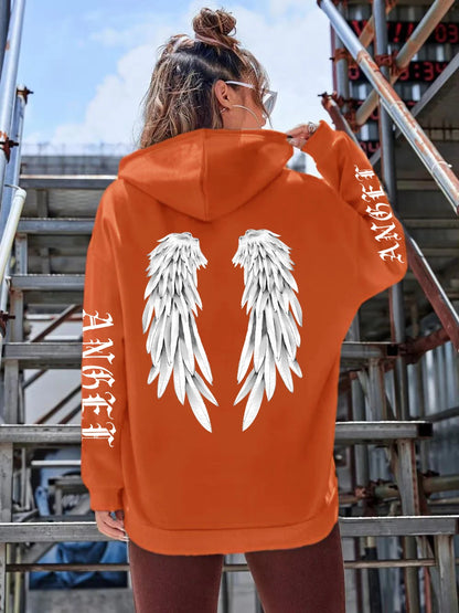 Beautiful Angel Wings Printed Hoodies Women Warm
