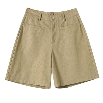 Summer Cotton and Linen Women's Wide Leg Shorts