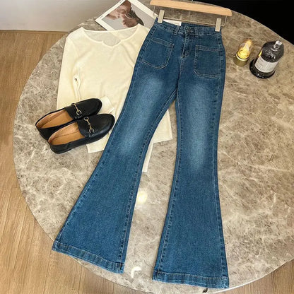 New High Waist Trousers Loose Washed Jeans