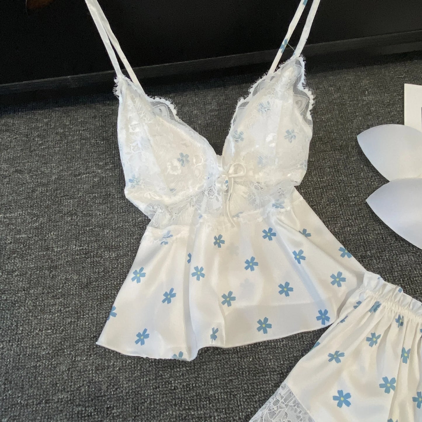 Summer Women Pajamas Lingerie Two Piece Lace