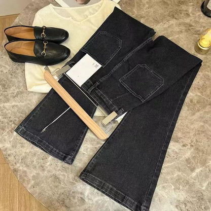 New High Waist Trousers Loose Washed Jeans