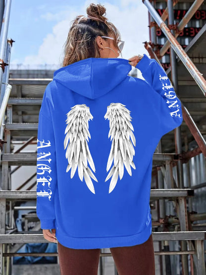 Beautiful Angel Wings Printed Hoodies Women Warm