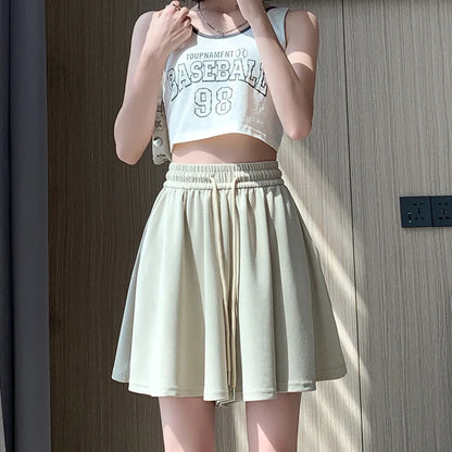 Summer Shorts Skirts Women Elastic High Waist