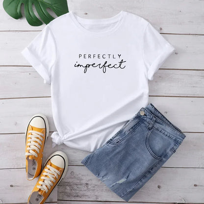 Perfectly Imperfect Letter Print Women's T-shirt