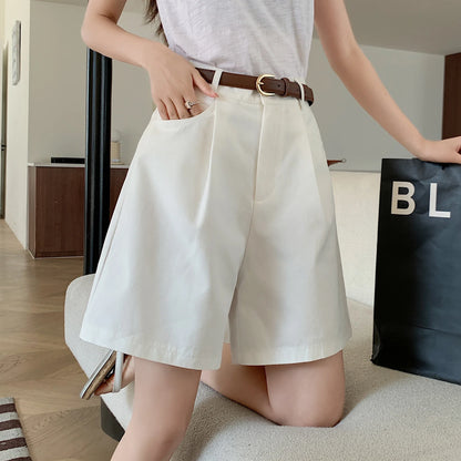 High Waist Summer Cotton Linen Women's Workwear