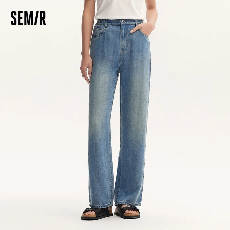Semir Jeans Women Elastic Waist Long Trousers 2025