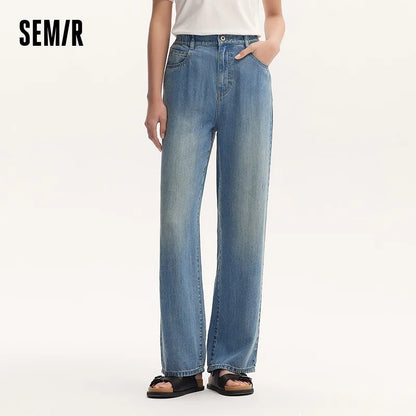 Semir Jeans Women Elastic Waist Long Trousers 2025