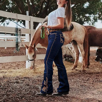 Stylish Cowgirl Boo-Cut Denim Jean Exquisite