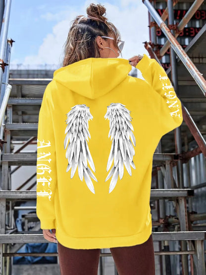 Beautiful Angel Wings Printed Hoodies Women Warm